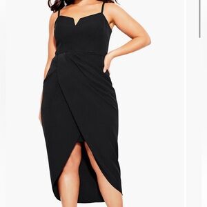 City Chic Notch Neck Sleeveless Sheath Dress (Plus Size)